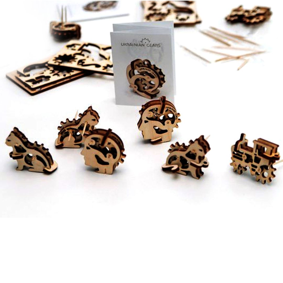 Механический 3D Пазл Ugears Трибики (4 шт.) Несколько наборов