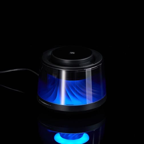 Bluetooth-колонка с подсветкой и беспроводной зарядкой Quantium (черный) Bluetooth-колонка с подсветкой и беспроводной зарядкой Quantium (черный)