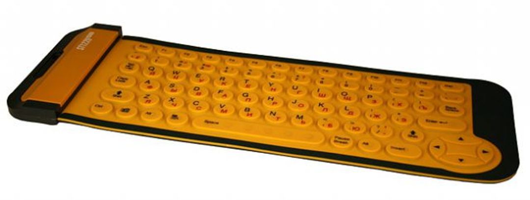 Гибкая резиновая клавиатура Желтая
