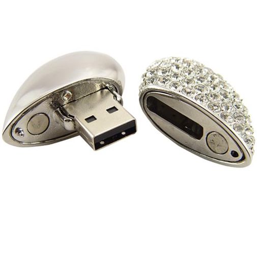 Флешка Сердечко со стразами 8 Гб