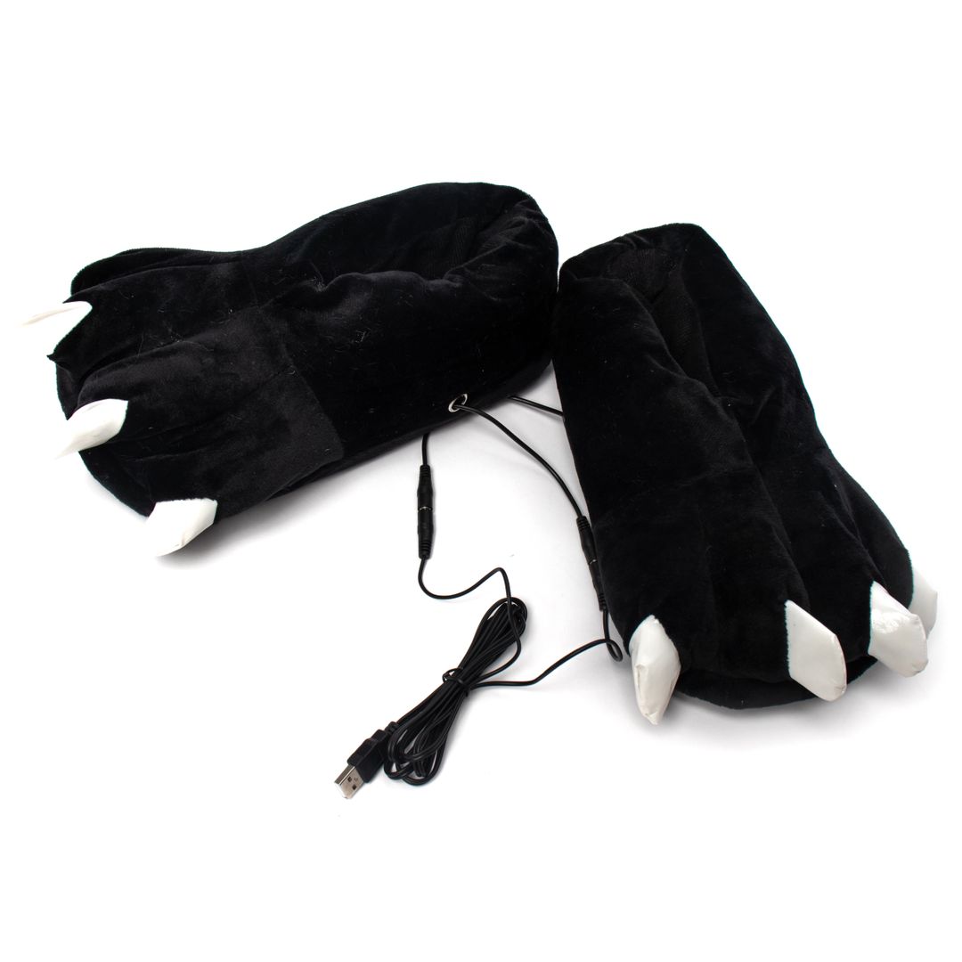 Тапочки с подогревом от USB Черные лапы Тапочки с подогревом от USB Черные лапы