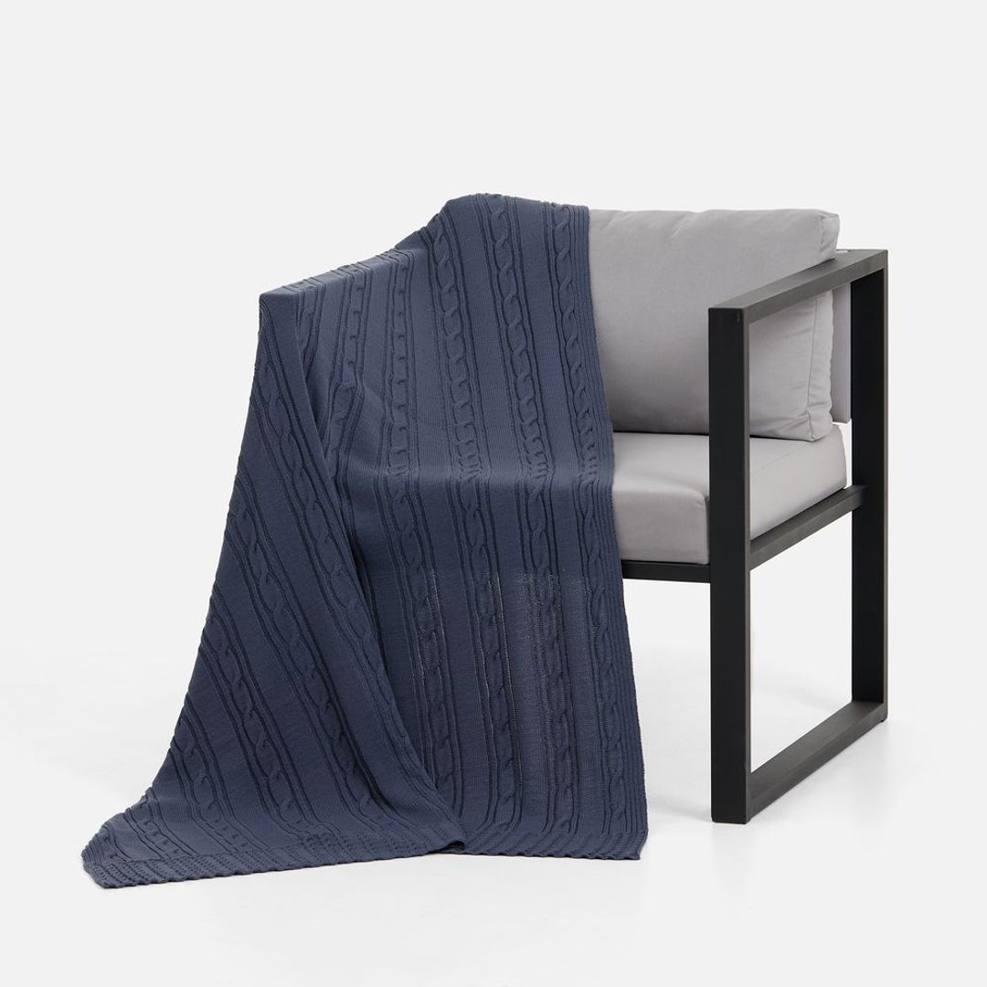 Плед Remitt (серо-синий (сланец))