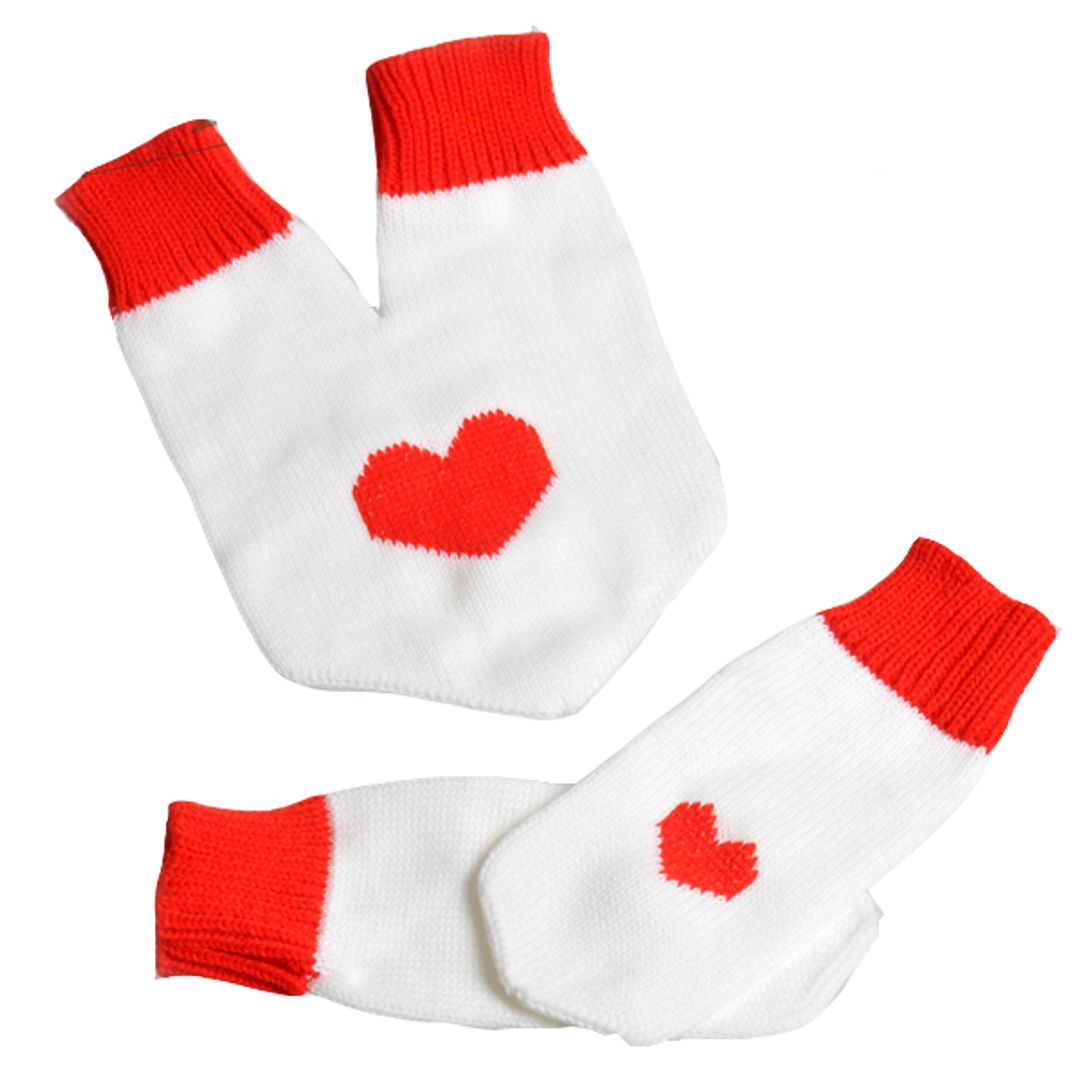 Варежки для влюбленных С сердечком