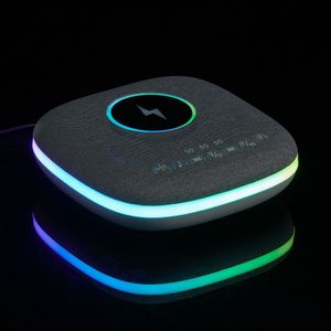 Bluetooth-колонка с беспроводной зарядкой и подсветкой Terrafonic (серый)