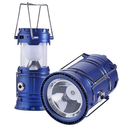 Кемпинговый фонарь-светильник с солнечной батареей Camping Lantern (Синий)