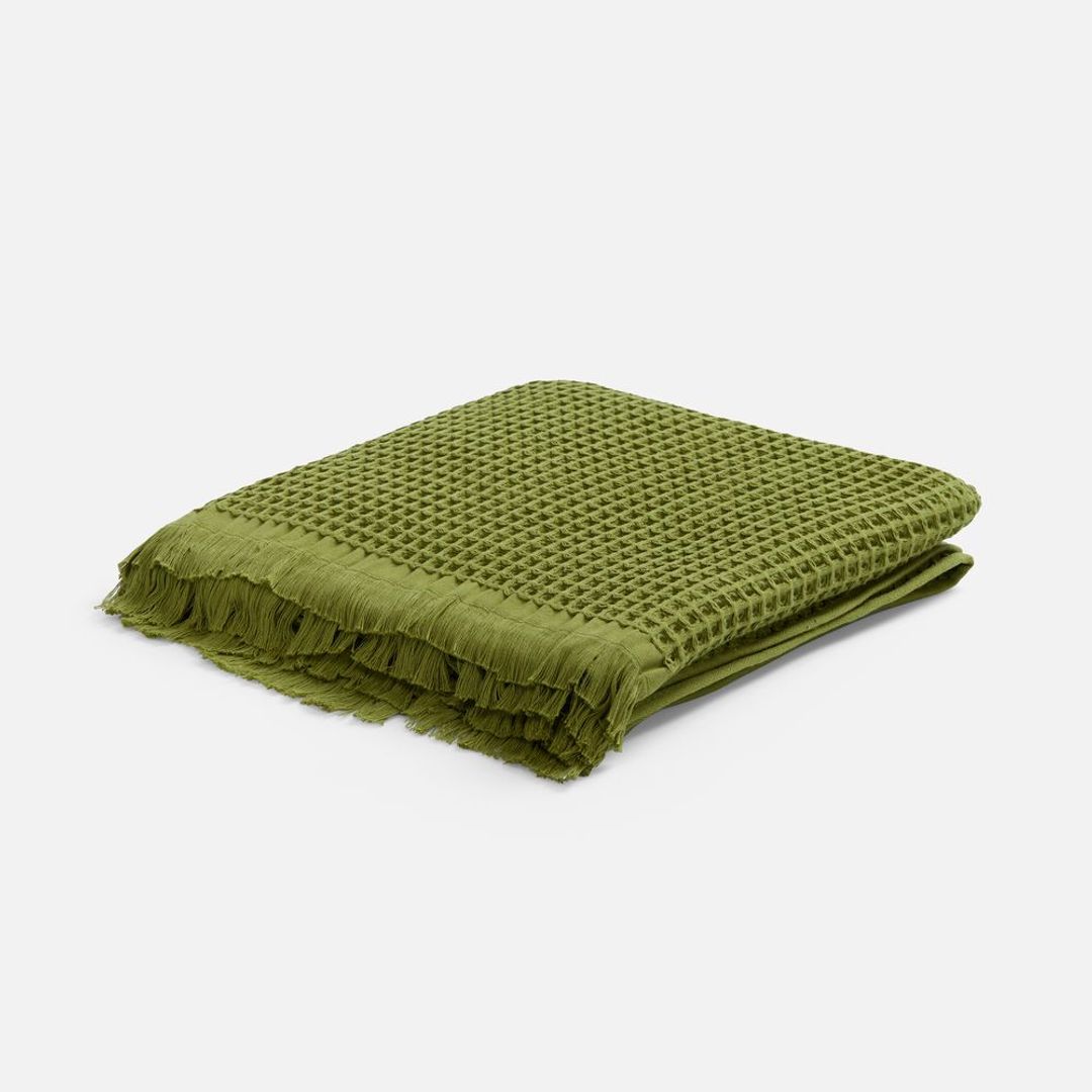 Плед вафельный Elenglect (зеленый)