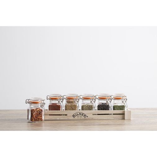 Набор из 6 баночек для специй на подставке Kilner