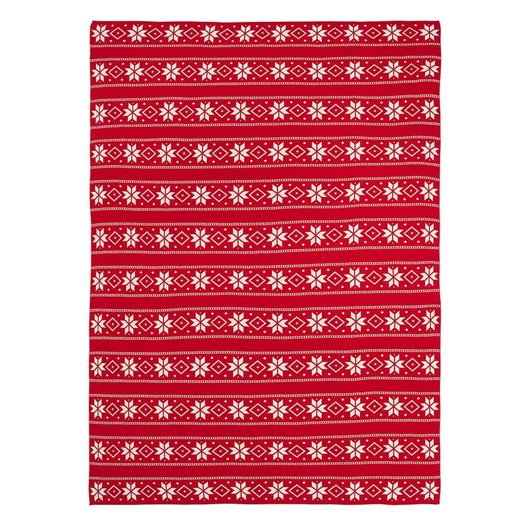 Плед из хлопка с новогодним рисунком Frostwork из коллекции New Year Essential, 130x180 см Плед из хлопка с новогодним рисунком Frostwork из коллекции New Year Essential, 130x180 см