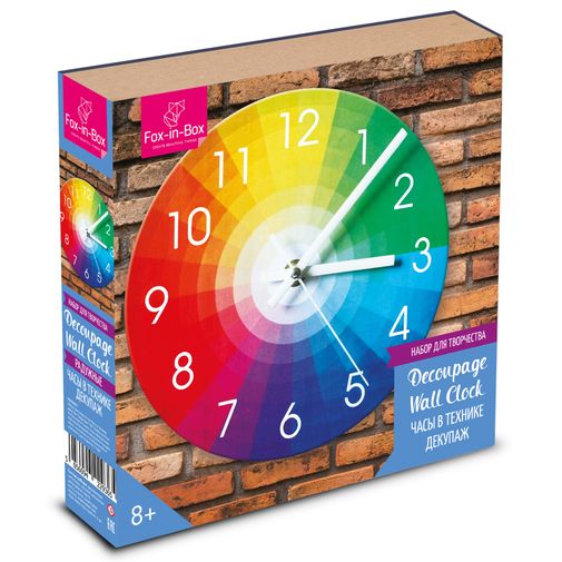 Набор для творчества Часы в технике декупаж Радужные Набор для творчества Часы в технике декупаж Радужные