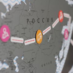 Магнитная Скретч-карта мира True Map Puzzle Silver