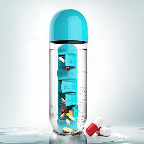 Бутылка с таблетницей Pill&Vitamin Organizer (Бирюзовый) Бутылка с таблетницей Pill&Vitamin Organizer (Бирюзовый)