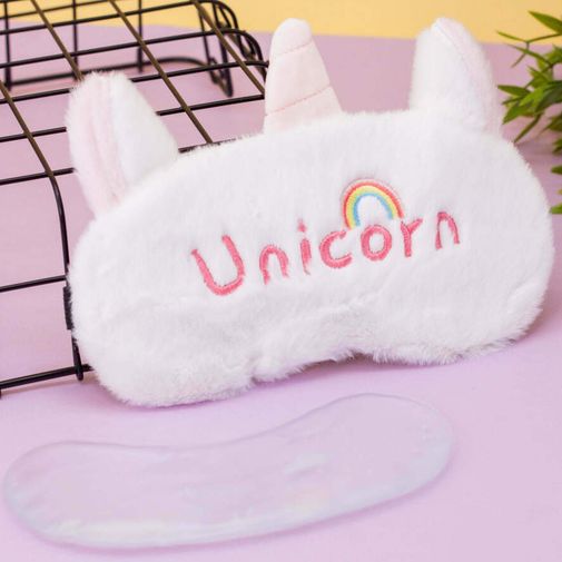 Маска для сна гелевая Unicorn Rainbow (Белый)