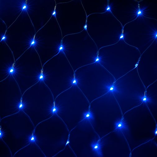 Светодиодная LED гирлянда Сетка, синее свечение(1,5 х 1,5 м)