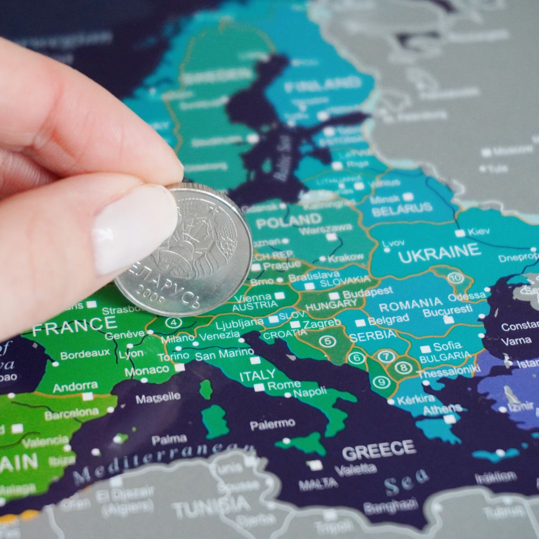 Скретч-карта мира Afi Design Blue (84х60 см, на английском) Скретч-карта мира Afi Design Blue (84х60 см, на английском)