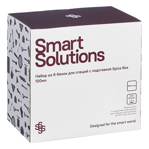 Набор из 6 банок для специй с подставкой Spice Box (100 мл) Набор из 6 банок для специй с подставкой Spice Box (100 мл)