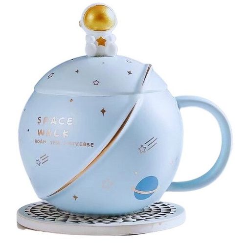 Кружка с ложкой Космическая прогулка Кружка с ложкой Космическая прогулка