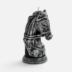 Свеча фигурная Бюст лошади (серебристый)