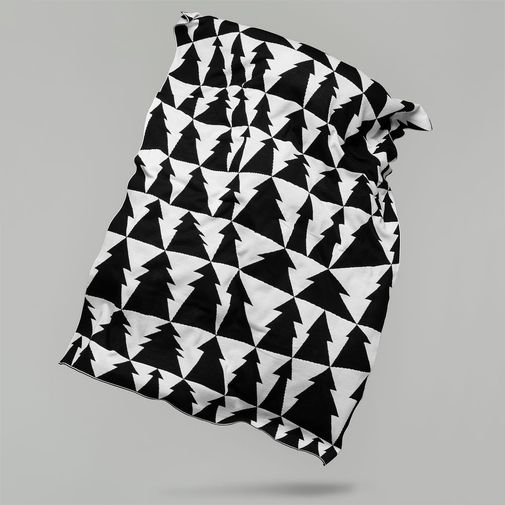 Плед Танцующий лес (Черно-белый) Плед Танцующий лес (Черно-белый)