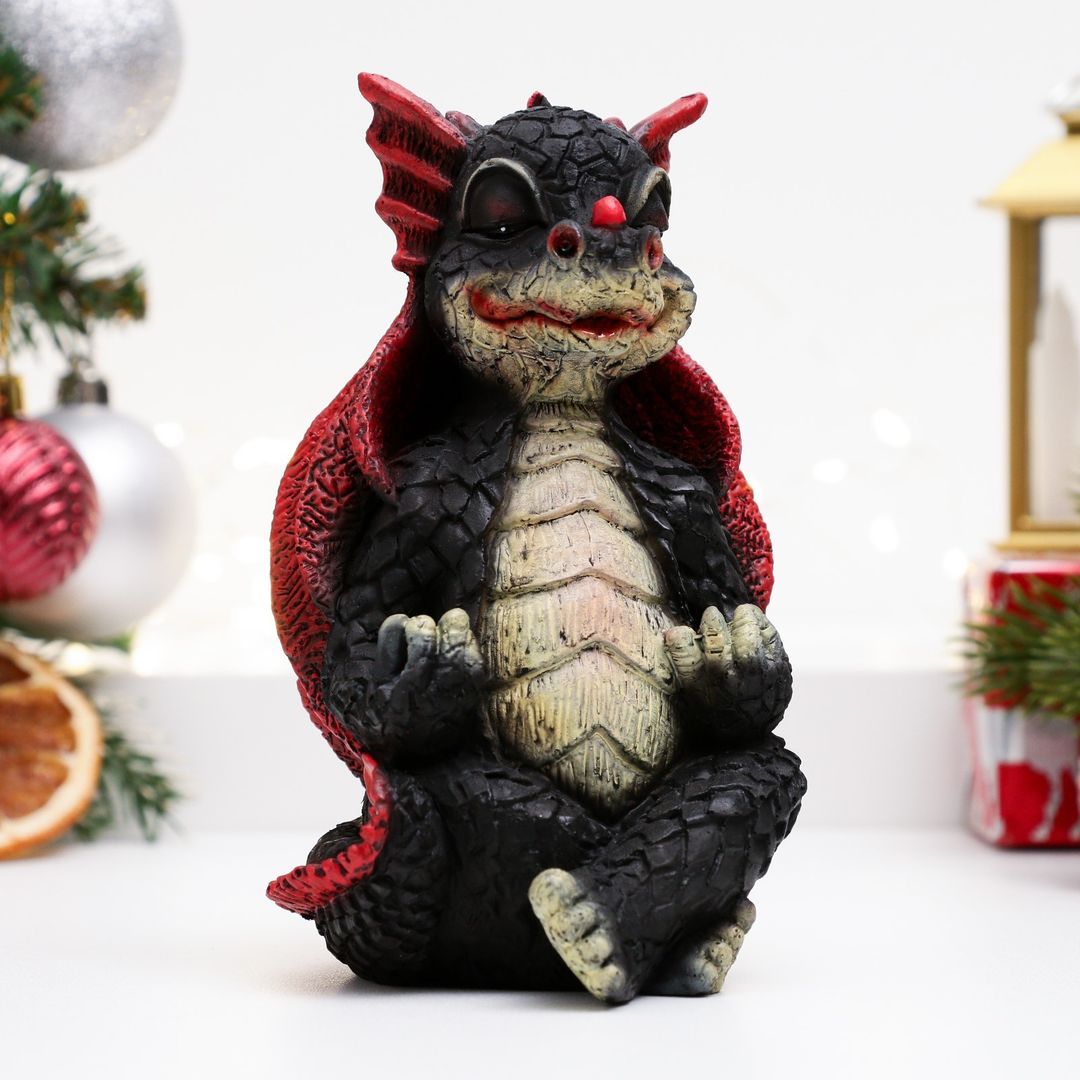 Копилка Дракончик медитирует (Черный) Копилка Дракончик медитирует (Черный)