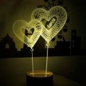 3D Лампа Сердечки