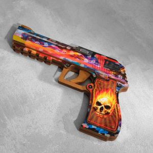 Деревянный Пистолет, стреляющий резинками (Разноцветный)