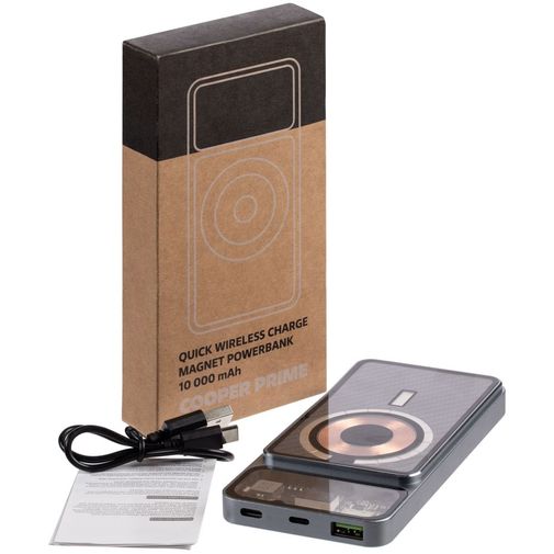 Магнитный беспроводной аккумулятор Cooper Prime 10000 мАч (Серый графит)