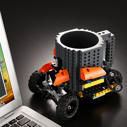 Кружка Лего (Серая) С деталями лего Кружка Лего (Серая) С деталями лего