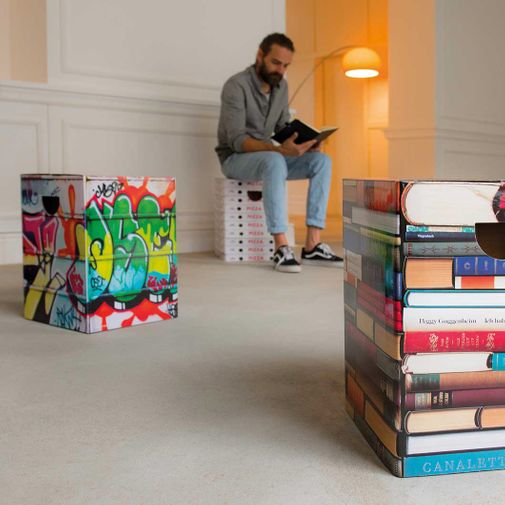 Складной картонный табурет Graffiti