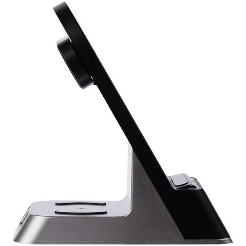 Зарядная станция c часами E-Store для смартфона, часов и наушников (Черная) Зарядная станция c часами E-Store для смартфона, часов и наушников (Черная)