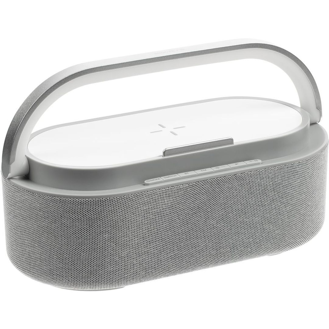 Колонка с часами и беспроводной зарядкой Veske (Серая)