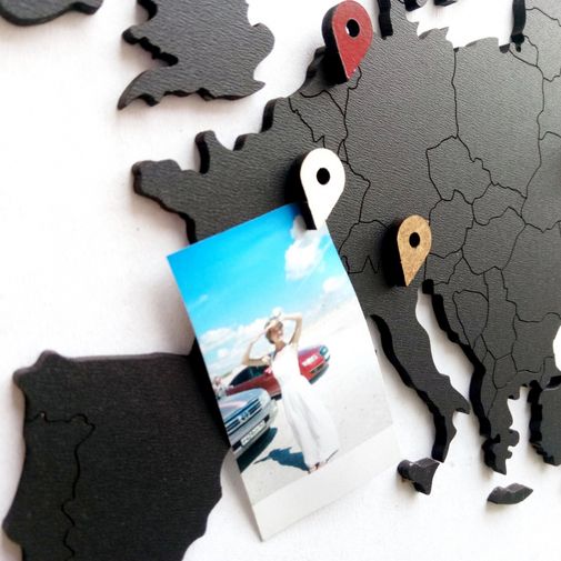 Декоративная Карта мира Wall Decoration Black