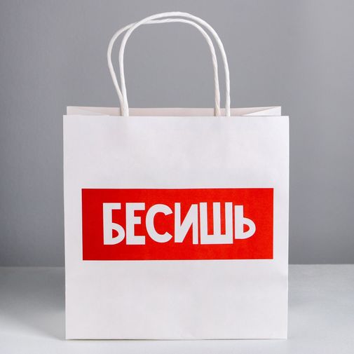 Подарочный пакет Бесишь (22 х 22 х 11 см)