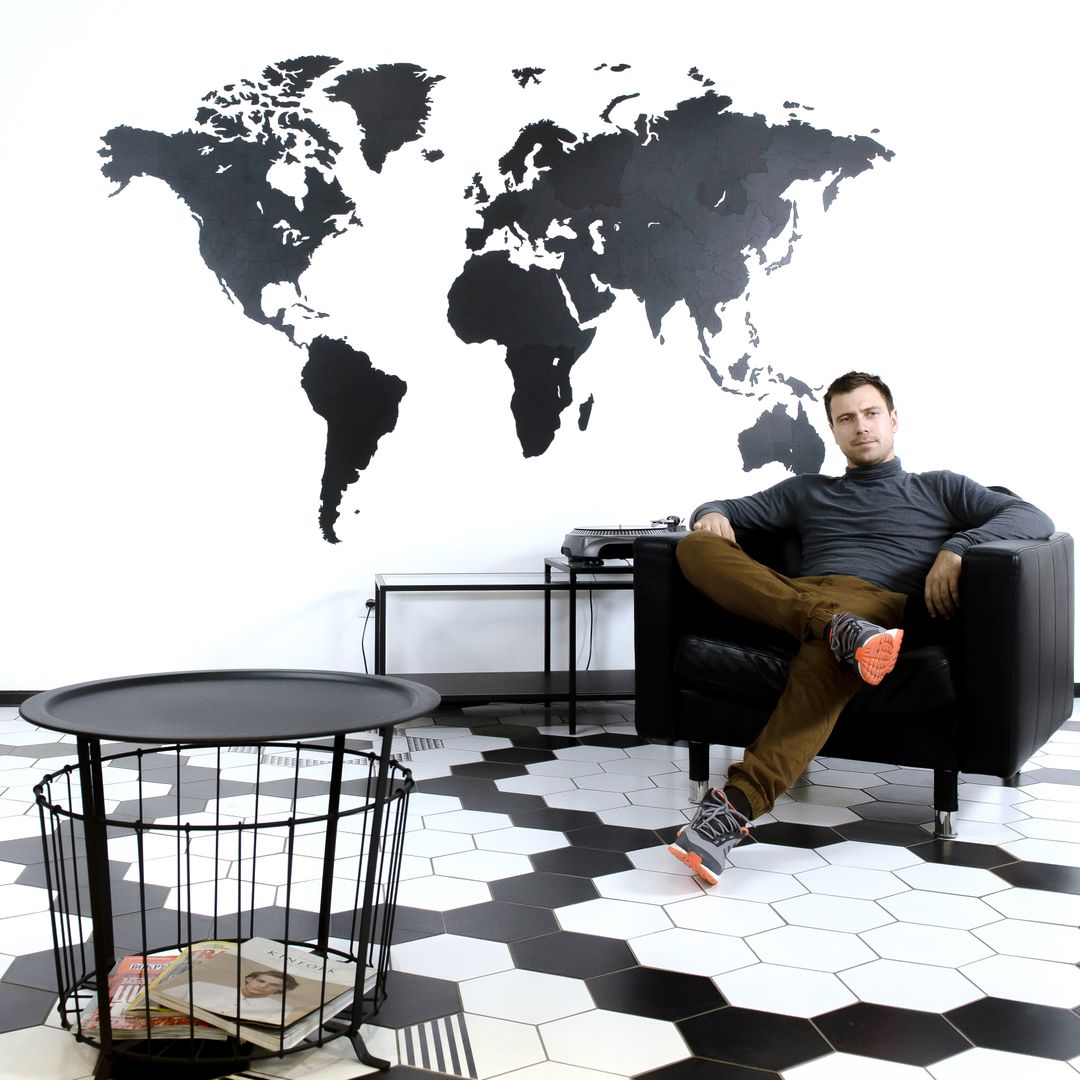 Декоративная Карта мира Wall Decoration Black GIANT