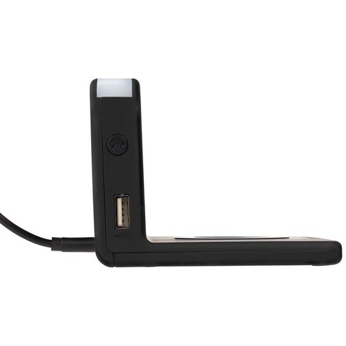 Часы настольные с беспроводным зарядным устройством Pitstop (черный)