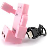 USB Хаб Робот розовый
