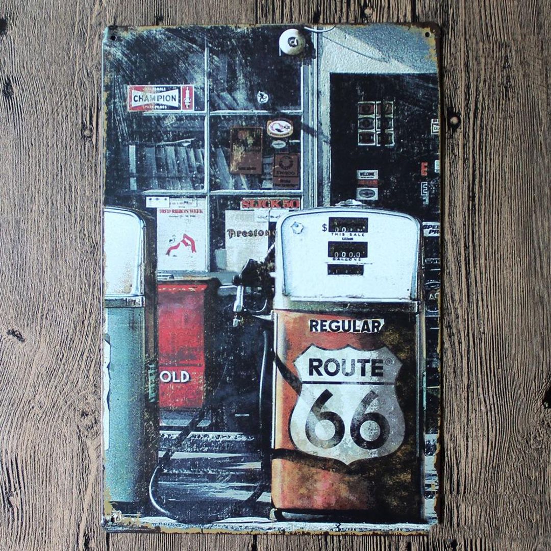 Металлическая табличка Route 66