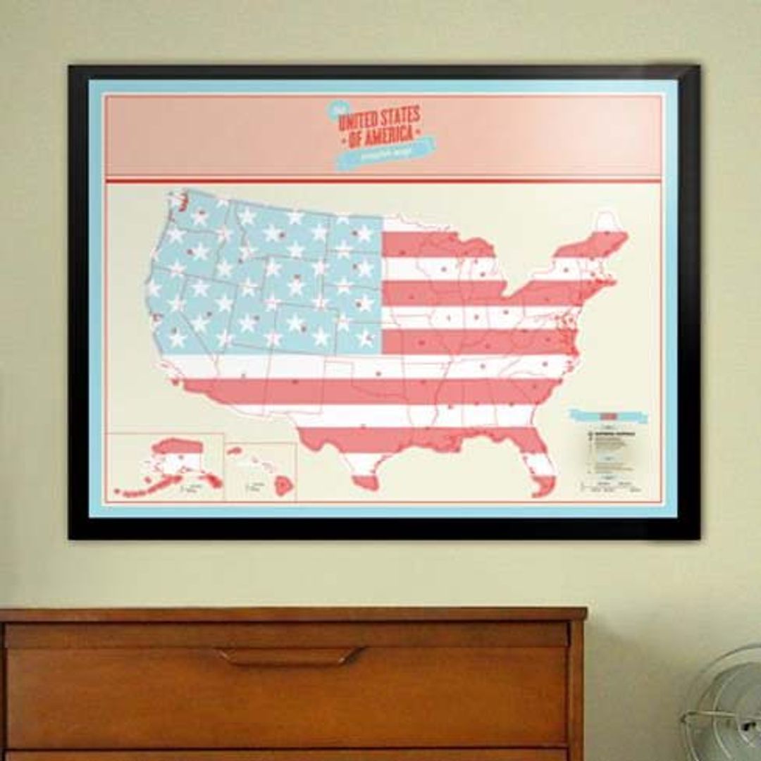 Скретч-карта США (на английском)