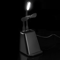 Настольный органайзер с зарядкой, лампой и вентилятором powerTower
