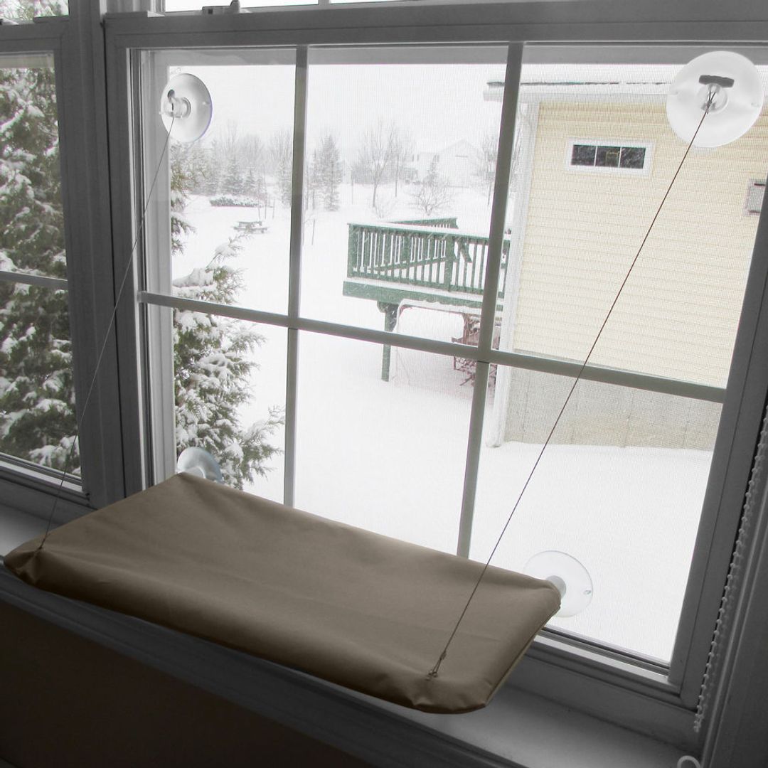 Подвесная лежанка для кошек Sunny Seat Использование