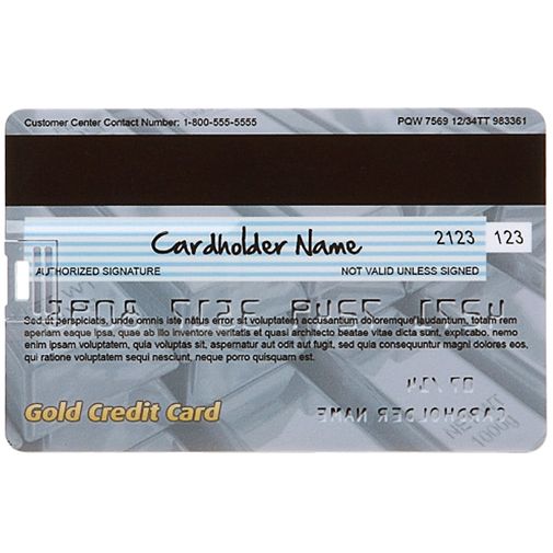 Флешка Кредитка Gold Credit Card 16 Гб Обратная сторона Флешка Кредитка Gold Credit Card 16 Гб Обратная сторона