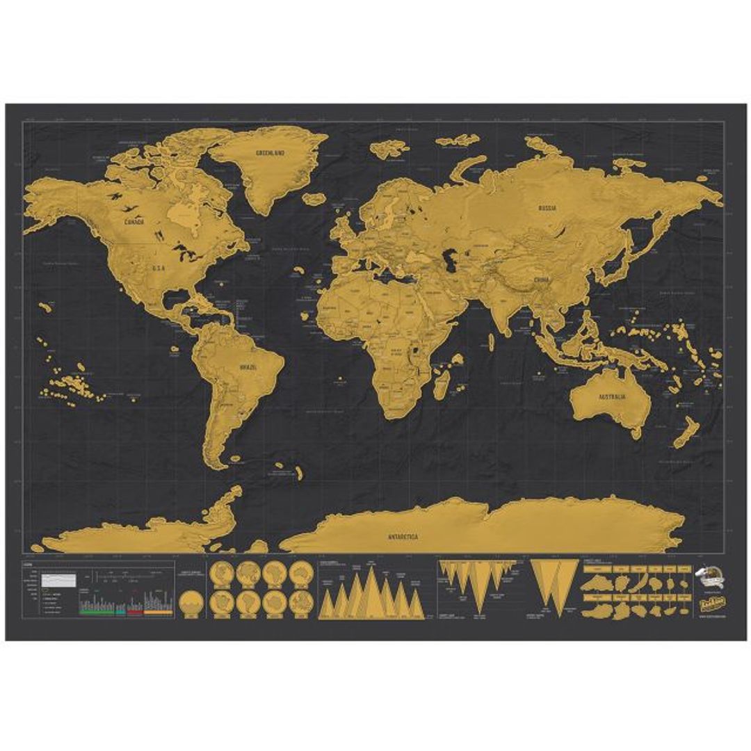 Карманная скретч-карта мира Deluxe edition (на английском)