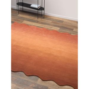 Ковер из шерсти Over Horizon терракотового цвета из коллекции Trendy Ruffles, 120x180 см