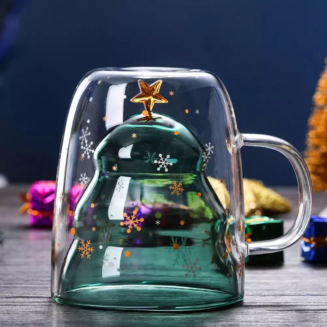 Кружка с двойным стеклом Елочка Christmas tree wishes mug Кружка с двойным стеклом Елочка Christmas tree wishes mug