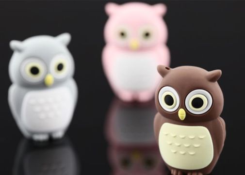 Флешка Сова Серая 8 Гб Флешка Сова Серая 8 Гб