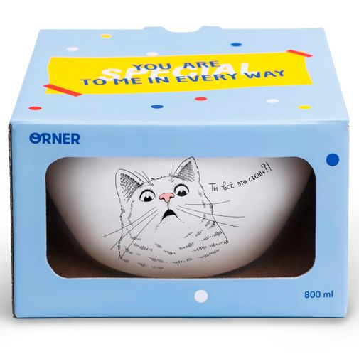 Тарелка глубокая Удивленный кот Ты все это съешь?! Тарелка глубокая Удивленный кот Ты все это съешь?!