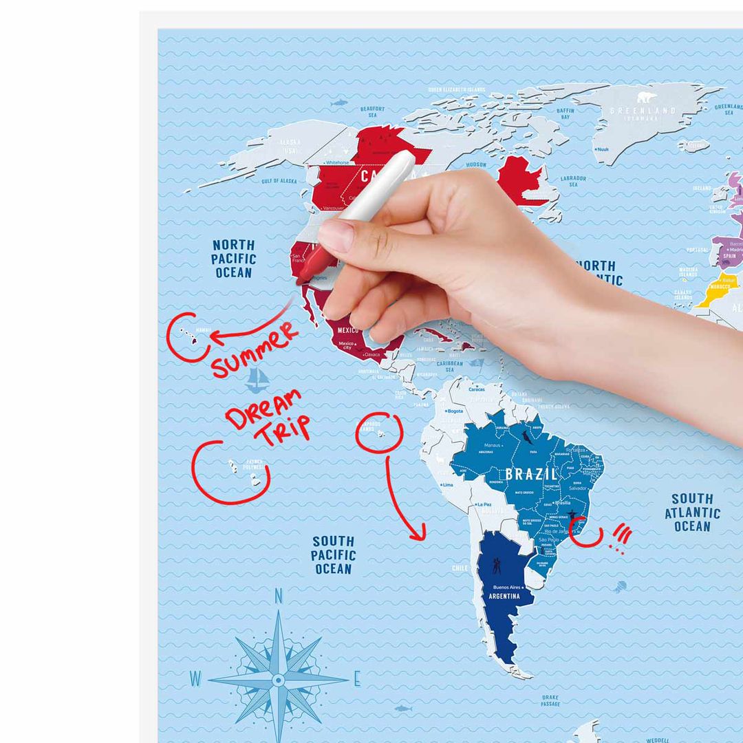 Скретч-карта мира Travel Map Silver World (на английском)