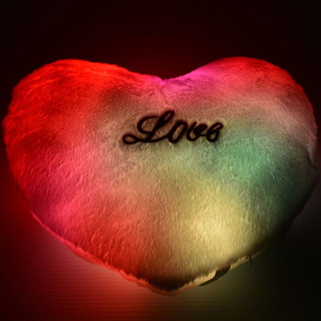 Светящаяся подушка Сердечко (Красная) С подсветкой