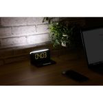 Часы настольные с беспроводным зарядным устройством Pitstop (черный)