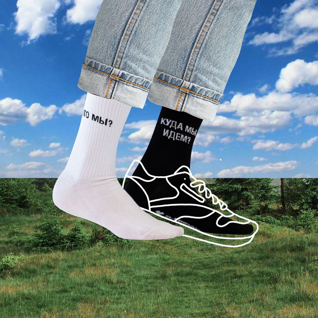 Носки спортивные Кто мы? Куда мы идем?
