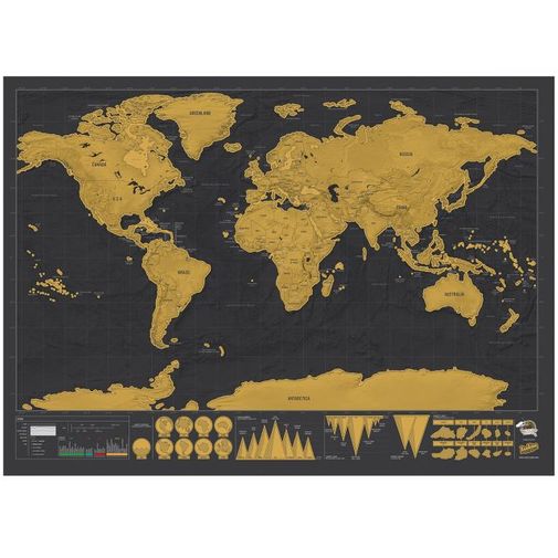 Карманная скретч-карта мира Deluxe edition (на английском)